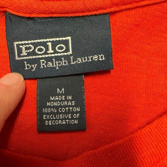 Polo Ralph Lauren Vibrant Orange Crewneck Short Sleeve Cotton T-Shirt Size M - Picture 4 of 7
